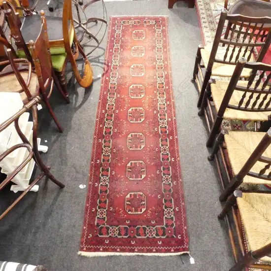 HAND KNOTTED WOOL PILE RUNNER 2850x750mm