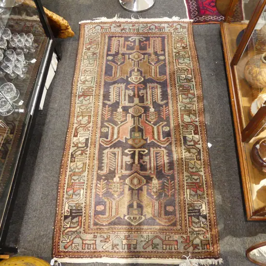 HAND KNOTTED WOOL PILE RUG 2000x1000mm