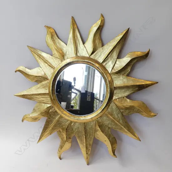 GOLD SUN STAR MIRROR 930mm dia