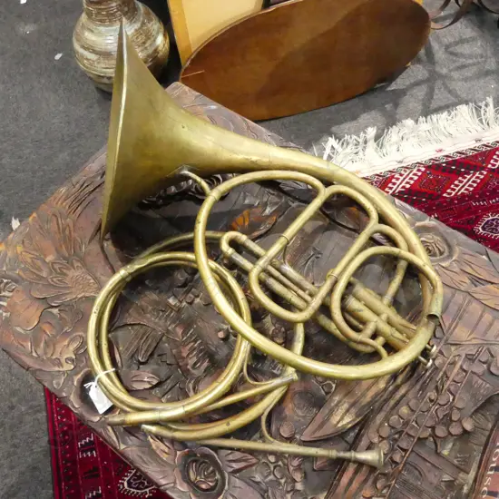 1855 BRASS FRENCH HORN & EXTRA TONE  CHANGER L610MM