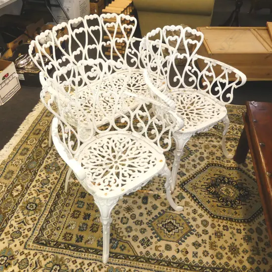 OUTDOOR GARDEN/PATIO SUITE; 1 TWO-SEATER (W.920mm) & 2 ARMCHAIRS