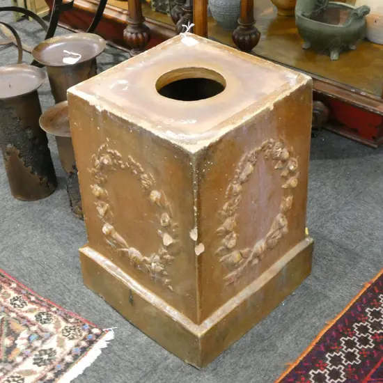 CARDER BROS PLINTH, FLORAL GARLAND DECORATION, LOSSES 360x370x490mm