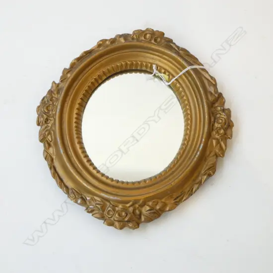 SMALL MID-CENTURY METAL FRAMED OVAL MIRROR H225mm
