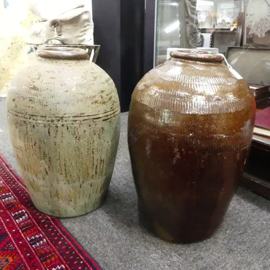 2 CHINESE PROVINCIAL FLOOR VASES H.500mm