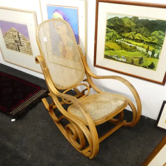 ROCKING CHAIR, CANED SEAT