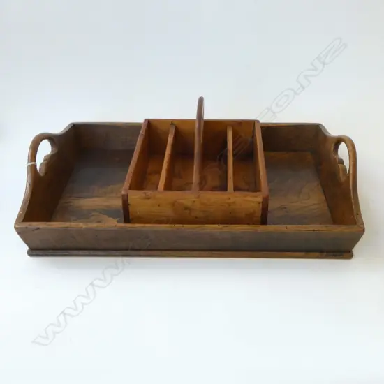 2 WOODEN TRAYS W.560mm