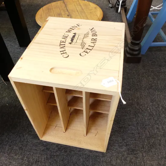 'CHATEAU WINE' WOODEN CELLAR BOX W.410mm