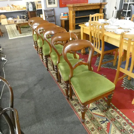 6 BALLOON BACK DINING CHAIRS 