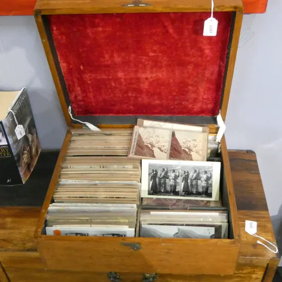 COLLECTION OF CASED STEREOSCOPE CARDS; COMPRISING BOTH N.Z. HISTORICAL & WORLD