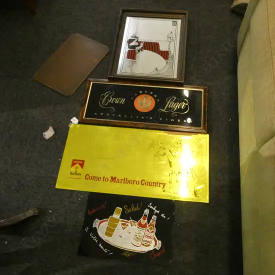 4 ASST BAR AD’S + MIRRORS