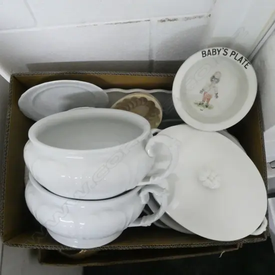 ANTIQUE WHITE CHINA; IRONSTONE ETC