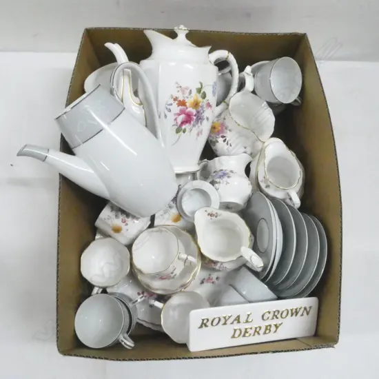 ASST. ROYAL CROWN DERBY 'DERBY POSIES' + NORITAKE COFFEE SET