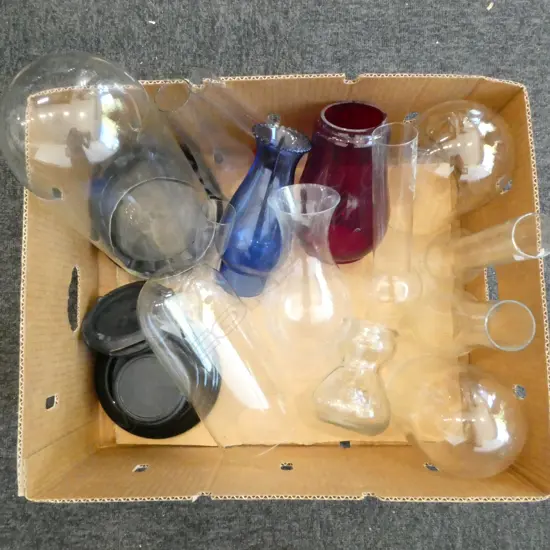 ASST. GLASS FLUTES, DOMES, etc