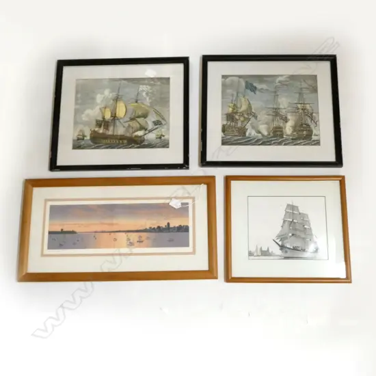 4 SAILBOAT PRINTS INCL. CAMERON LEICH 'CITY VIEW FROM STOKES POINT, AUCKLAND NZ' 54/100 170x465mm