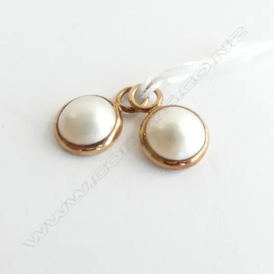 2x  9CT MABE PEARL DROPS FOR HOOP EARRINGS 4.0grms