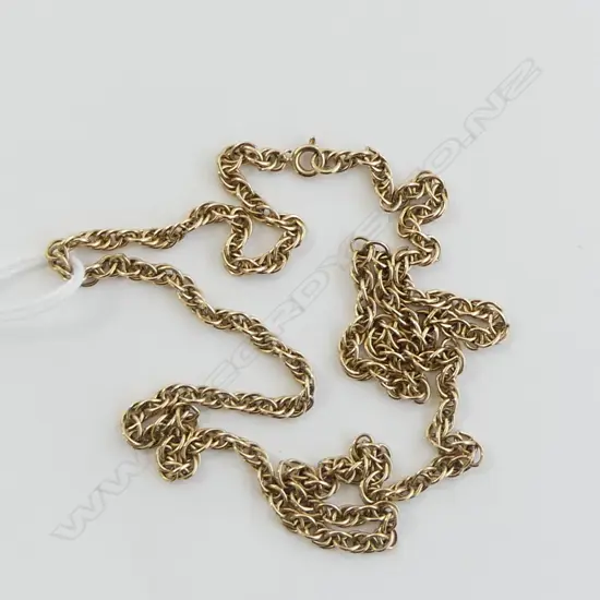 9ct yellow gold MULTI LINK NECK CHAIN L.520mm. 11.25gms