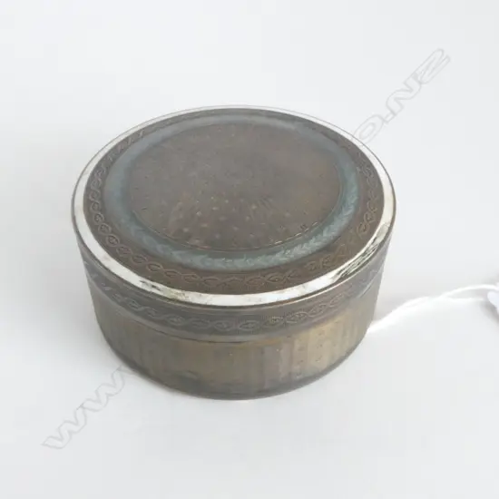 FRENCH SILVER & ENAMEL CIRCULAR BOX HINGE NEEDS REPAIR 109gm