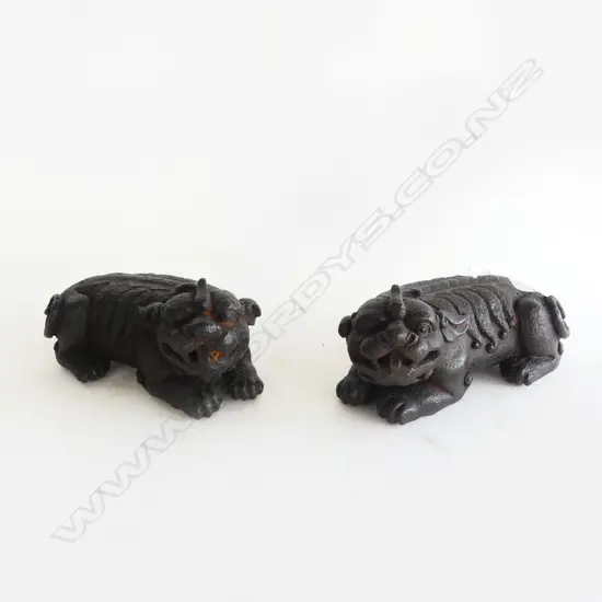 PR CAST IRON ORIENTAL TEMPLE FU DOGS W.130mm