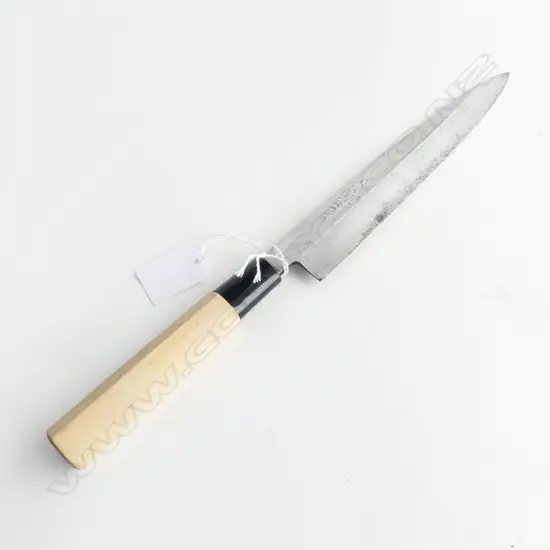QUALITY JAPANESE CHEF'S KNIFE, SIGNED to BLADE, L.320mm