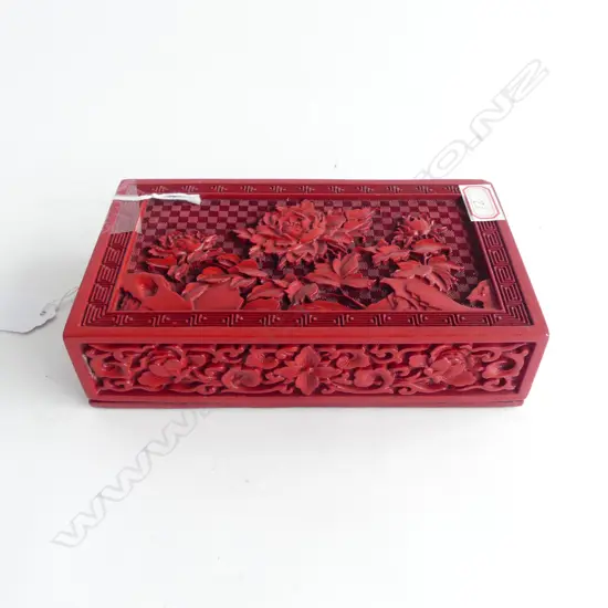 RESIN CINNABAR BOX W. 175mm