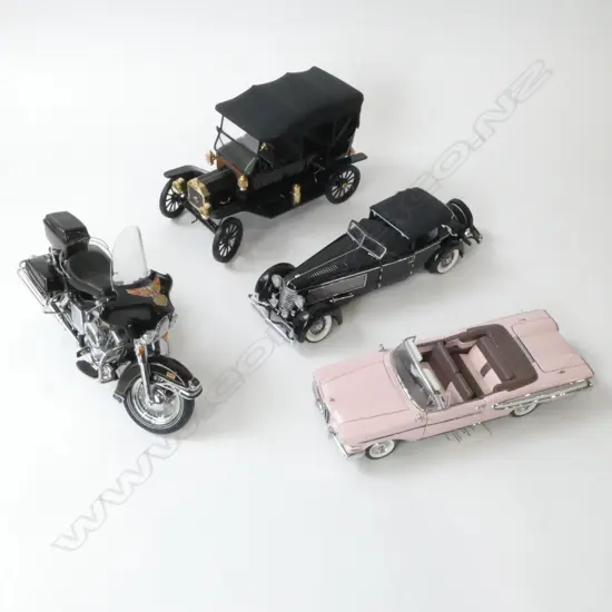 3 DIE CAST FRANKLIN MINT MODEL CARS L200 & HARLEY DAVIDSON L200MM