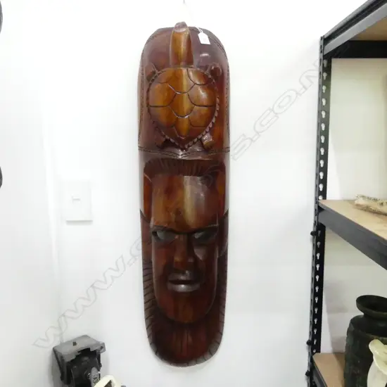 CARVED WOODEN TRIBAL MASK H.920mm