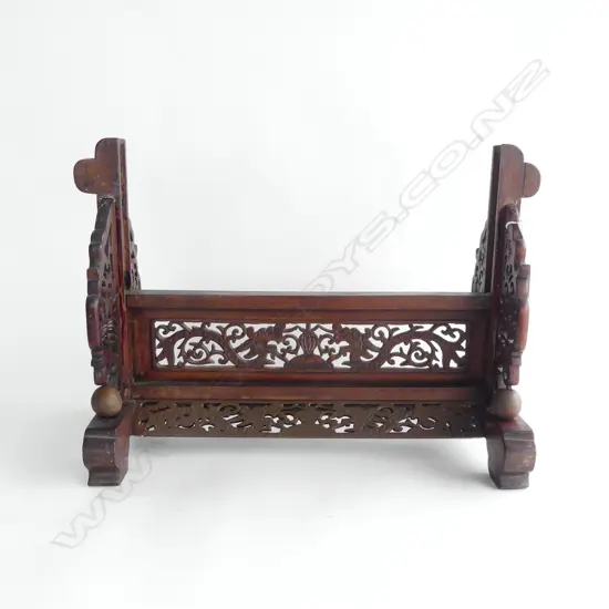ORIENTAL CARVED WOODEN STAND W.485mm