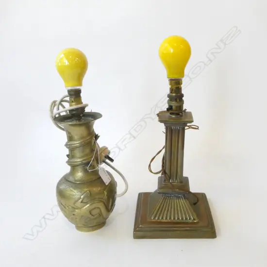 2 BRASS LAMP BASES