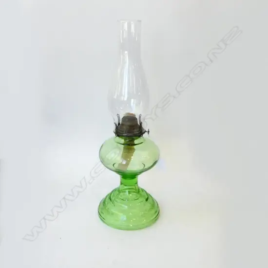 URANIUM GLASS KEROSENE LANTERN H.480mm