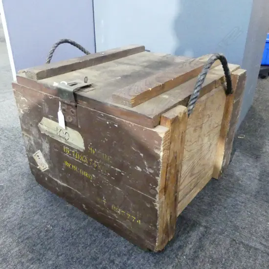 VINTAGE WOODEN MILITARY EXPLOSIVES CRATE 420x390x310mm (EMPTY)