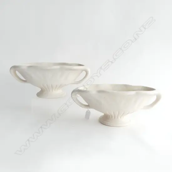 PR FULHAM POTTERY CONSTANCE SPRY VASES, CRACKLE GLAZE W.360mm