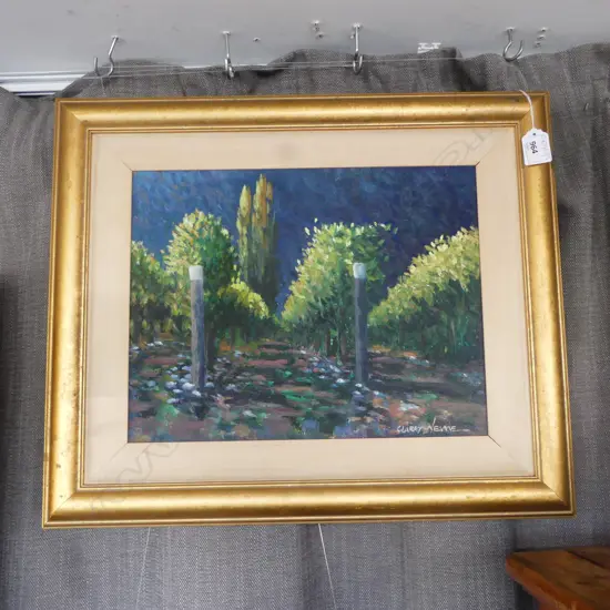 CLARRY NEAME, VINEYARD, OIL ON BOARD 270x345mm