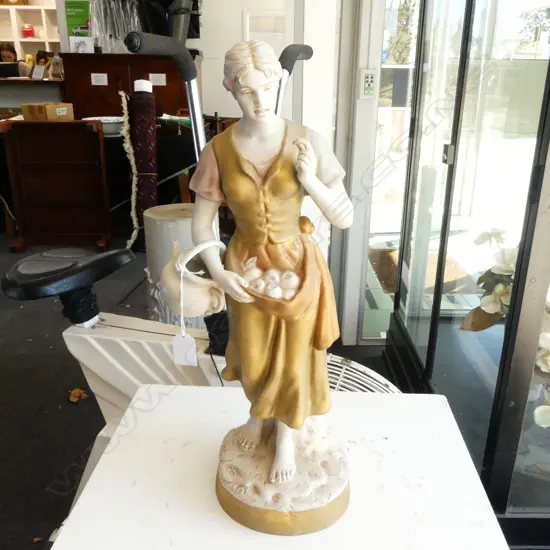 LG ROYAL DUX FIGURE OF A GIRL w. TEAPOT H.520mm