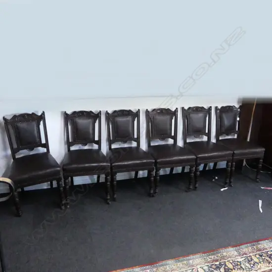 6 ANTIQUE CHAIRS (1 CASTOR MISSING)