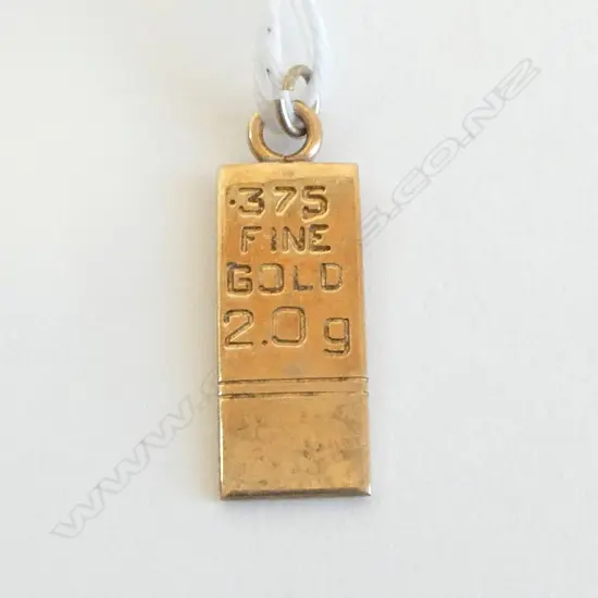 9ct GOLD 2gm INGOT PENDANT