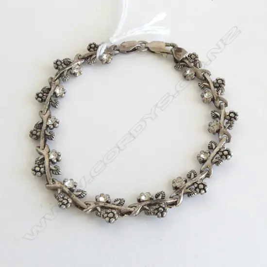STG SILVER & PASTE STONES SET INTO BRACELET L.180mm
