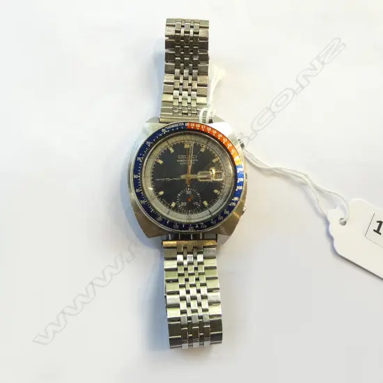 VINTAGE SEIKO CHRONGRAPH GENTS WRISTWATCH PEPSI look alike not running