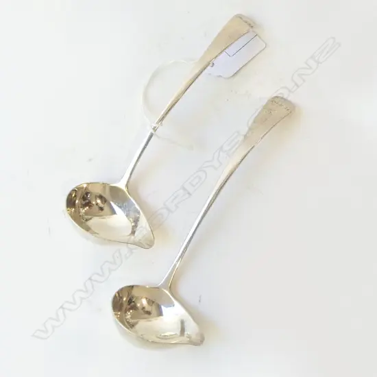 2 STG SILVER SAUCE SPOONS, LONDON 1933, 83gms