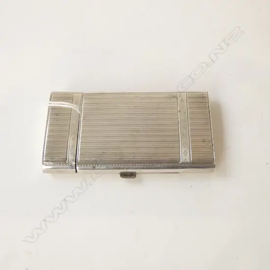 19thC EUROPEAN SILVER CIGARETTE OR CARD CASE fine machine engraving 900std. 75gms