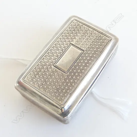 GEORGIAN STG SILVER GILT LINED SNUFF BOX, THOMAS SPICER B'HAM 1826 W.50mm 25.5grms