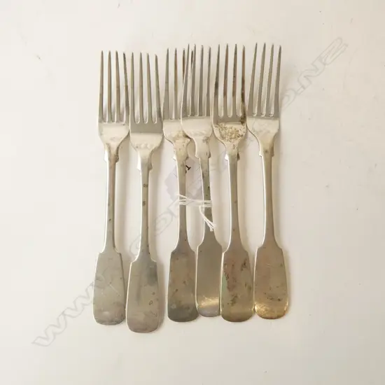 6 GERMAN NICOLASSEN SILVER FORKS L.205mm, 334grms