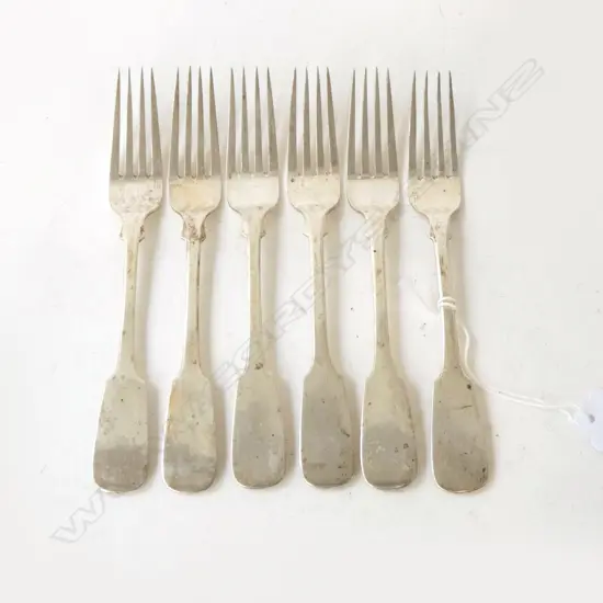 6 GERMAN NICOLASSEN SILVER DESERT FORKS L.170mm, 177grms