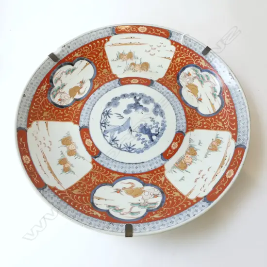 19thC LGE IMARI JAPANESE CHARGER chip to rim Dia.465mm