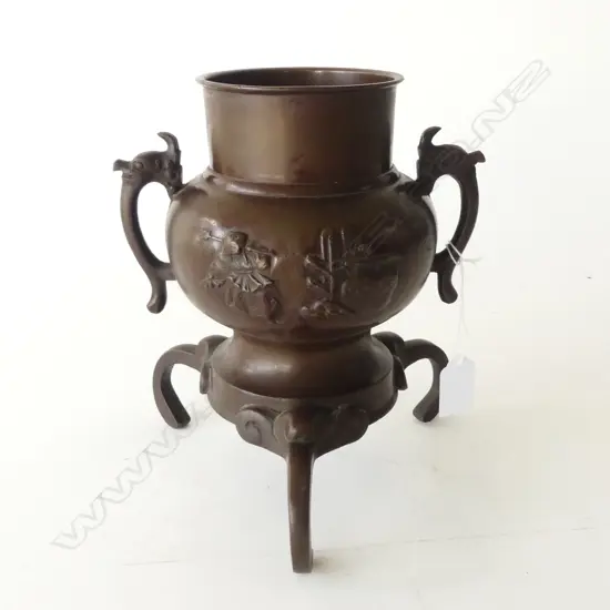 Bronze two handled vase H.220mm