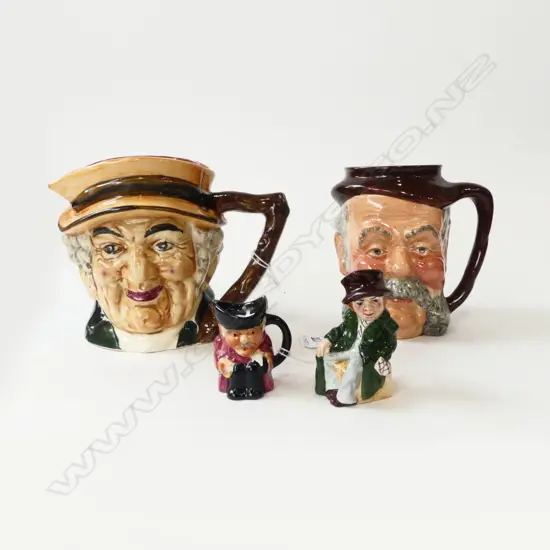 GROUP OF 4 VARIOUS MAKERS CHARACTER JUGS TALLEST 150 SMALLEST 50MMM