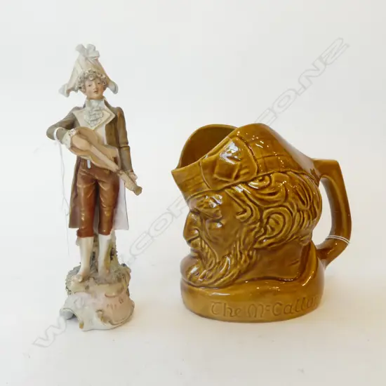 MCCALLUM JUG & ROYAL DUX FIGURE H.230mm