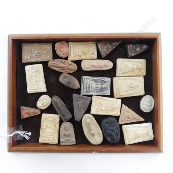 TRAY VINTAGE CLAY BUDDHA PLAQUES