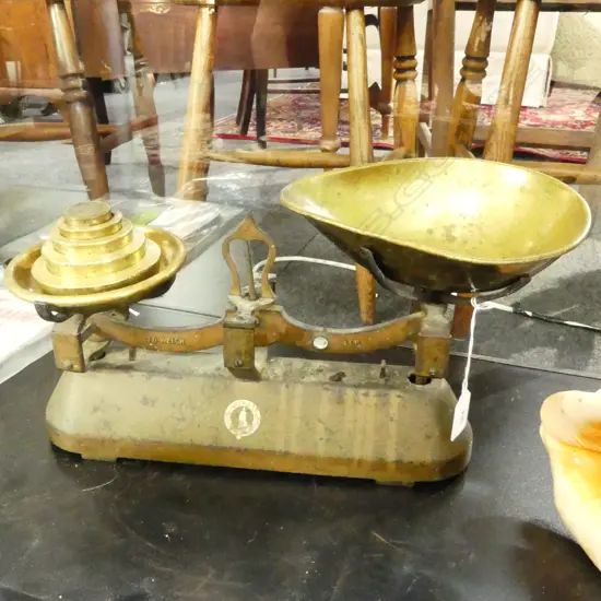 VINTAGE SCALES & 5 WEIGHTS W.350mm