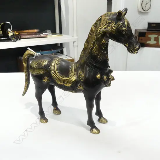 BRASS ARCHAIC HORSE ORNAMENT H.260mm