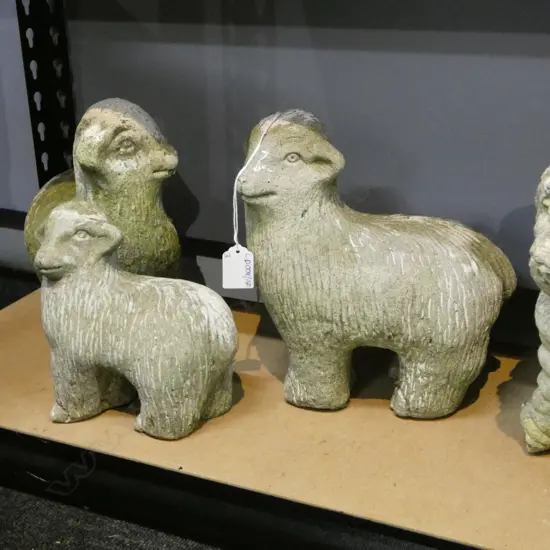 3 CONCRETE GARDEN SHEEP H.250mm